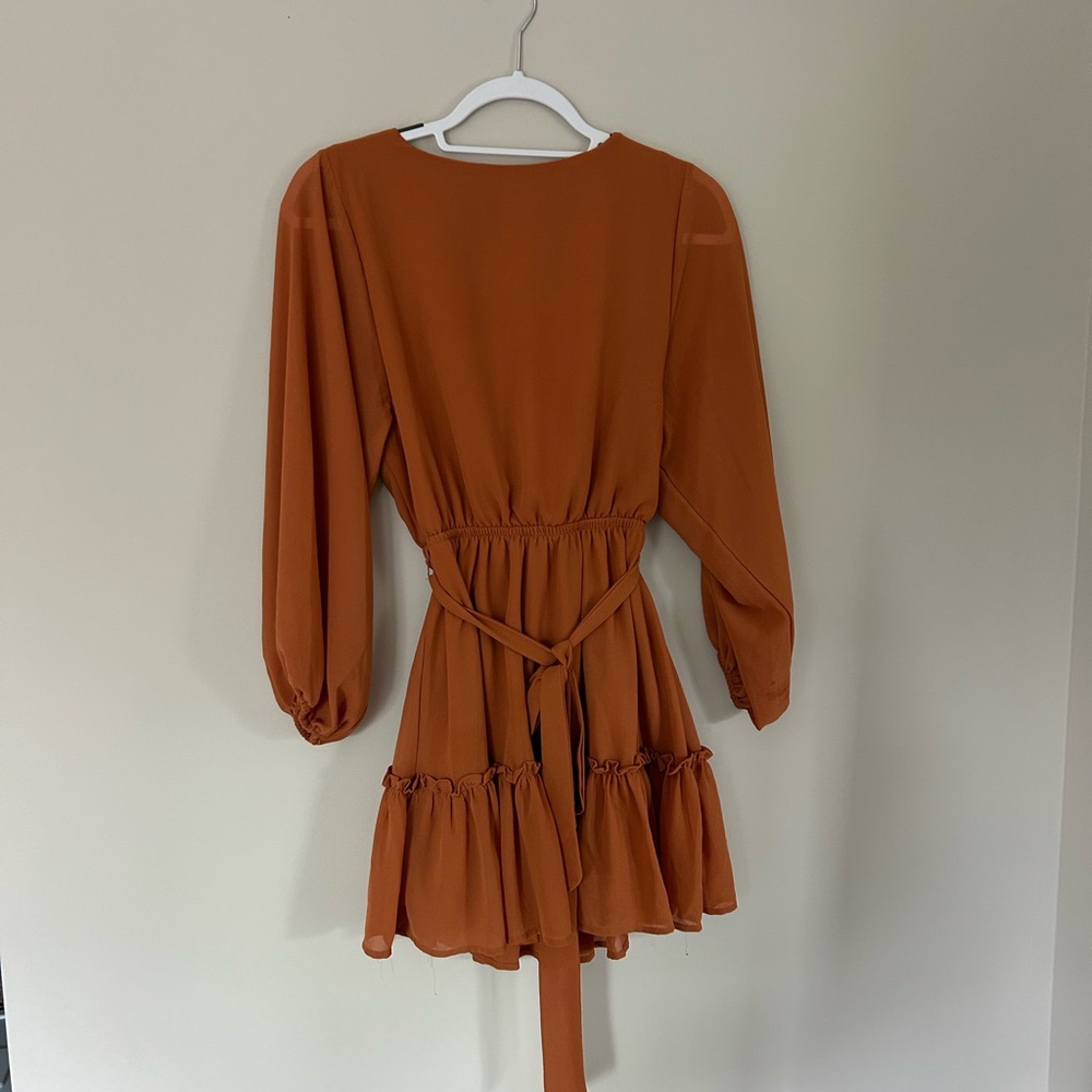 Burnt orange mini dress